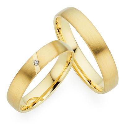 Trauring PHÖNIX "Schmuck, Partnerring, Ehering, Verlobungsring, Freundschaftsring" Gr. 61, gold (gelbgoldfarben), Fingerringe, 61, ohne Brillant, Silber 925 (Sterlingsilber), 4mm, Made in Germany - wahlweise mit oder ohne Brillant Image