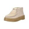 Schnürstiefelette CLARKS "Clarks Stiefelette Leder", Damen, Gr. 41, beige (sand), Leder, casual, Schuhe