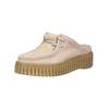 Pantolette CLARKS "Clarks Pantoletten Leder", Damen, Gr. 39, beige (sand), Leder, casual, Schuhe