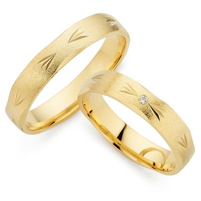 Trauring PHÖNIX "Schmuck, Partnerring, Ehering, Verlobungsring, Freundschaftsring" Gr. 53, gold (gelbgoldfarben), Fingerringe, 53, ohne Brillant, Silber 925 (Sterlingsilber), 4mm, Made in Germany - wahlweise mit oder ohne Brillant Image