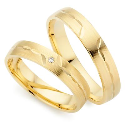 Trauring PHÖNIX "Schmuck, Partnerring, Ehering, Verlobungsring, Freundschaftsring" Gr. 60, gold (gelbgoldfarben), Fingerringe, 60, ohne Brillant, Silber 925 (Sterlingsilber), 4mm, Made in Germany - wahlweise mit oder ohne Brillant Image