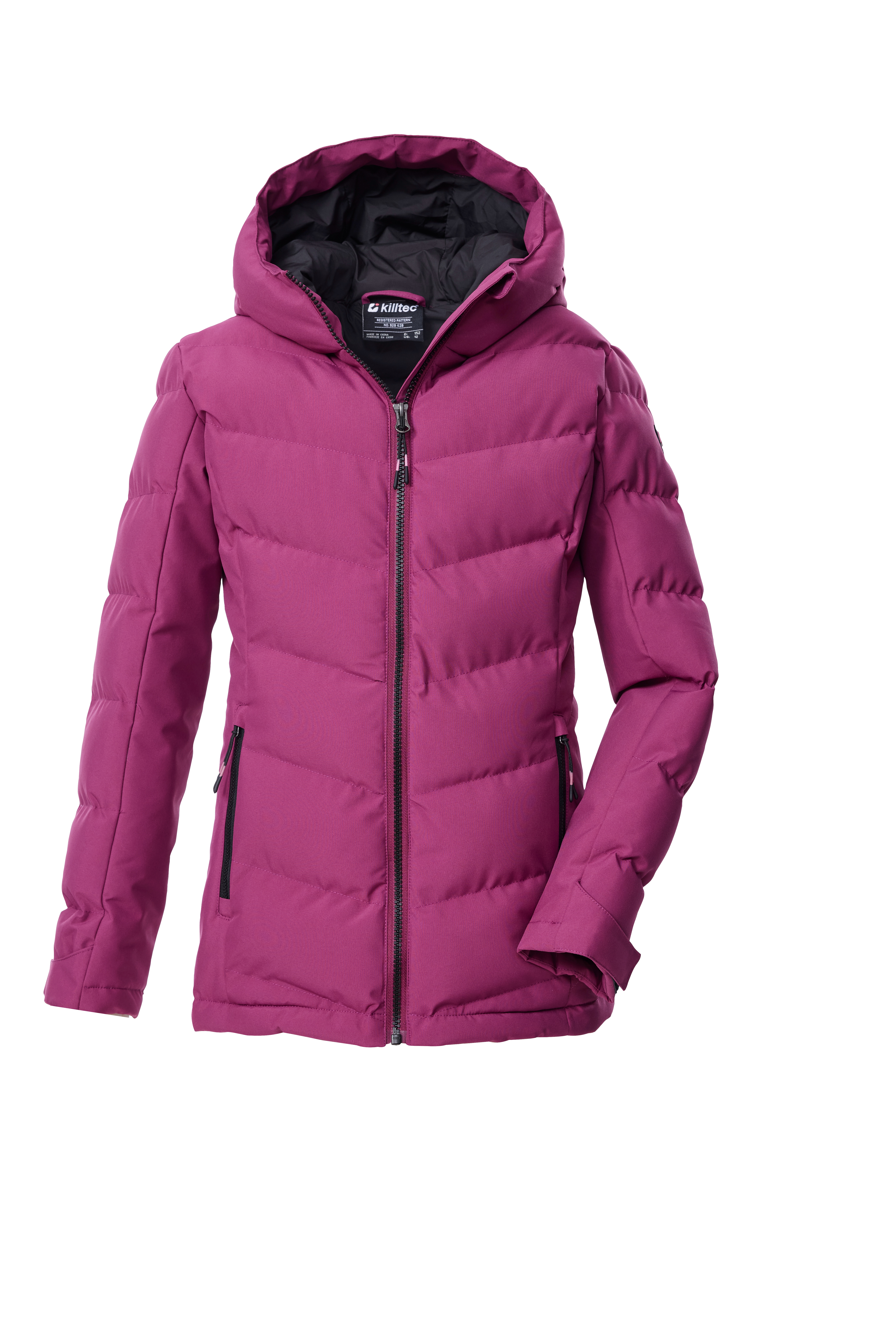 Steppjacke KILLTEC "KOW 220 GRLS QLTD JCKT", Kinder, Gr. 164, dunkel himbeere, Obermaterial: 100% Polyester. Futter: 100% Polyester. Wattierung: 100% Polyester, Jacken Image