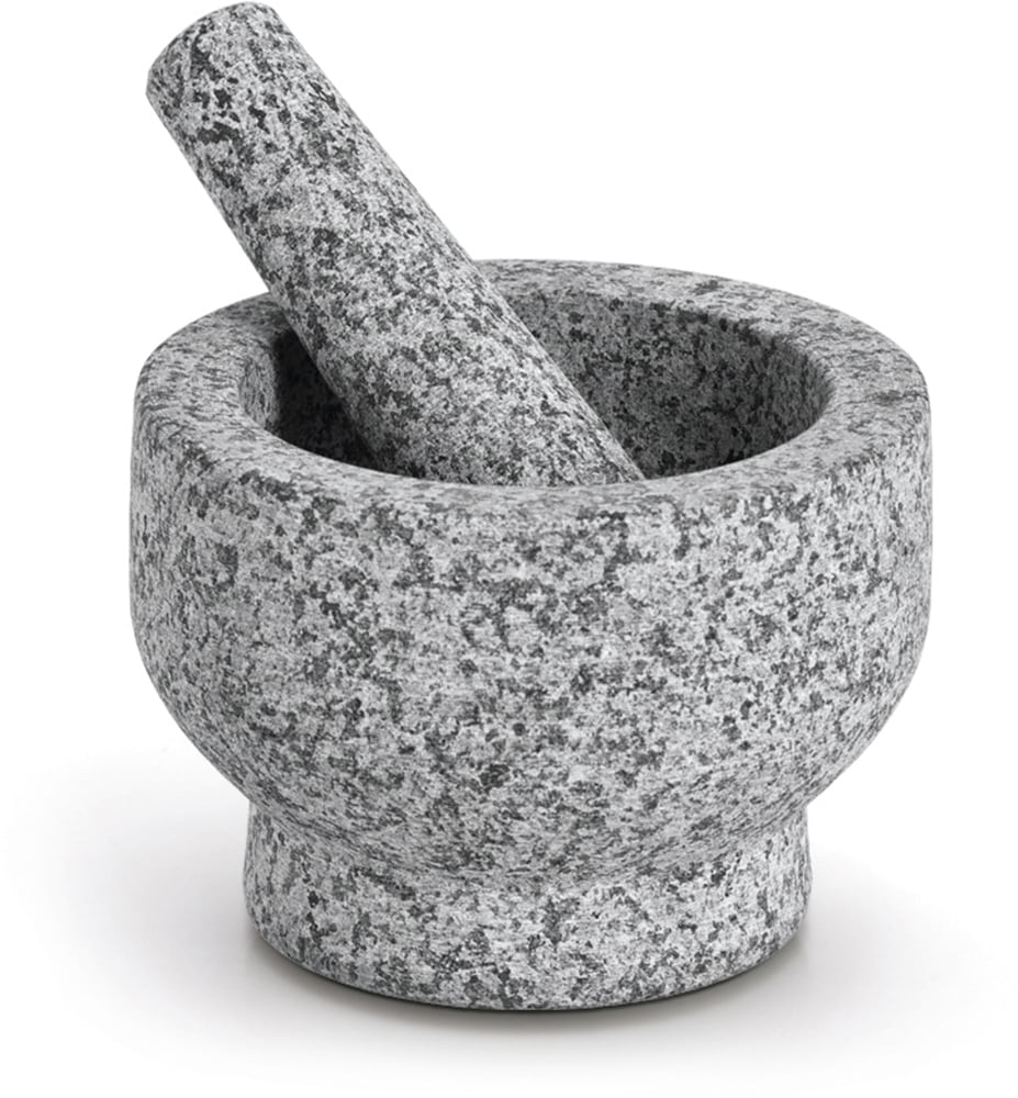 Mörser ZELLER PRESENT "& Stößel-Set, Granit, grau", grau, H:10cm Ø:14cm, Granit, Mörser, natürliches Material, 2,9 kg, 330 ml Image