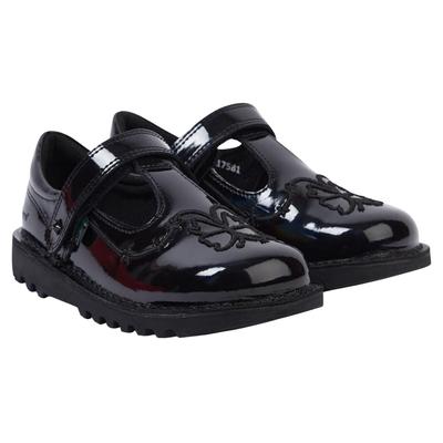Kickers Mädchen Stardust Lackleder T-Bar Schulschuhe (Schwarz) Image