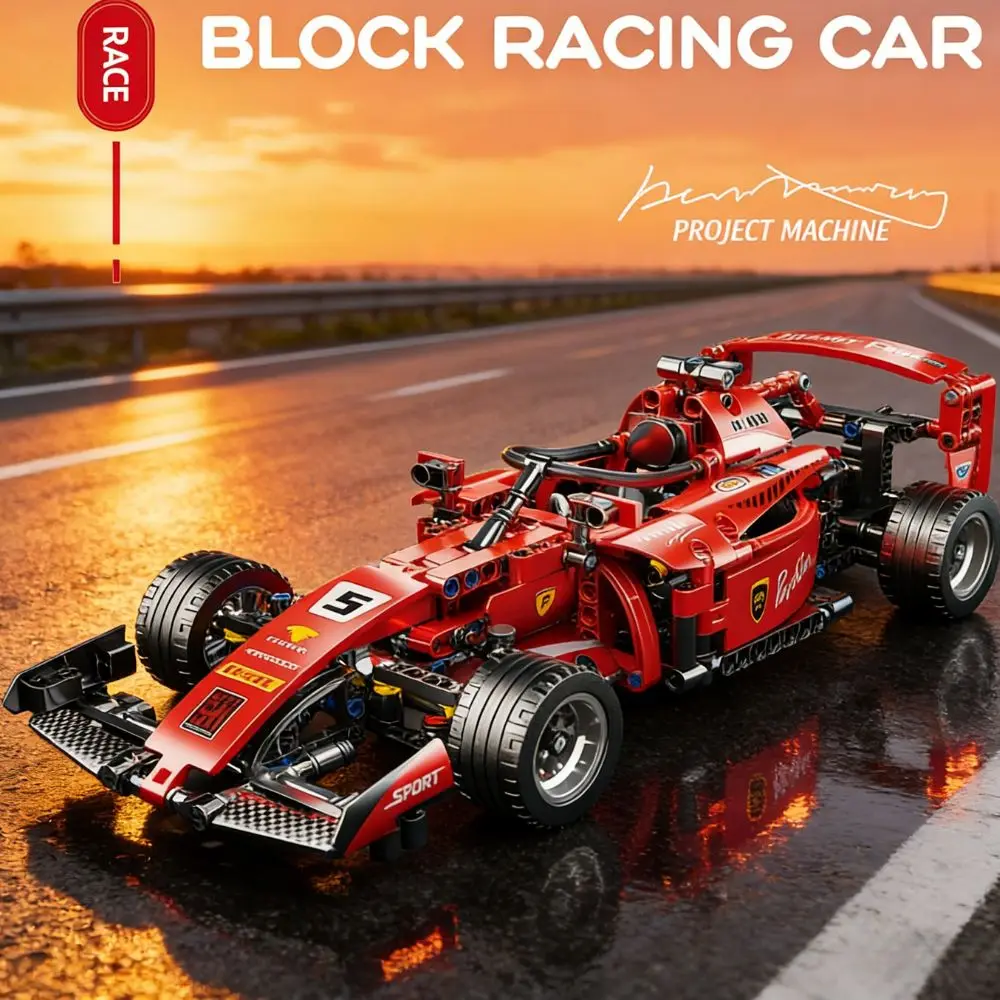 Toylinx bricolage 455 pièces F1 RC voitures de course blocs enfants construction voiture jouets cadeaux Cool modèle de collection Kits de voiture bâtiment créatif sans boîte