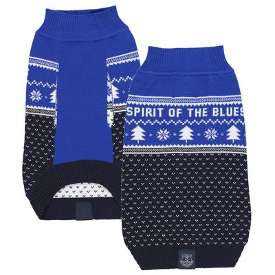 Everton Hunde-Weihnachtspullover – Royalblau/Marineblau Image