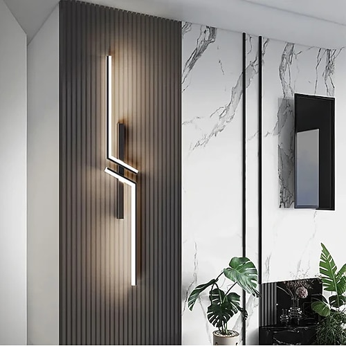 Lampada da parete a led nera moderna lampada da parete lineare in metallo lampada da parete per interni a led applique da parete design a lunga striscia lampada da parete per interni per soggiorno