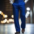 Per uomo Pantaloni Pantaloni Eleganti Come la seta Pantaloni in raso Pantaloni Larghi Tasca Gamba Dritta Semplice Traspirante Lunghezza intera Matrimonio Feste Affari Moda Streetwear Bianco Vino