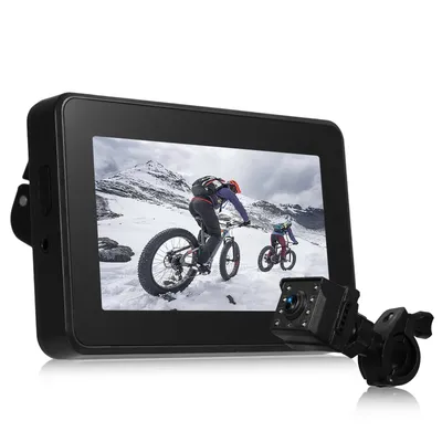 1080P Bicycle Rear View Camera 4.3inch Monitor Night Vision 150° Wide Angle View 360° Adjustable Bracket Bike Rearview Mirror