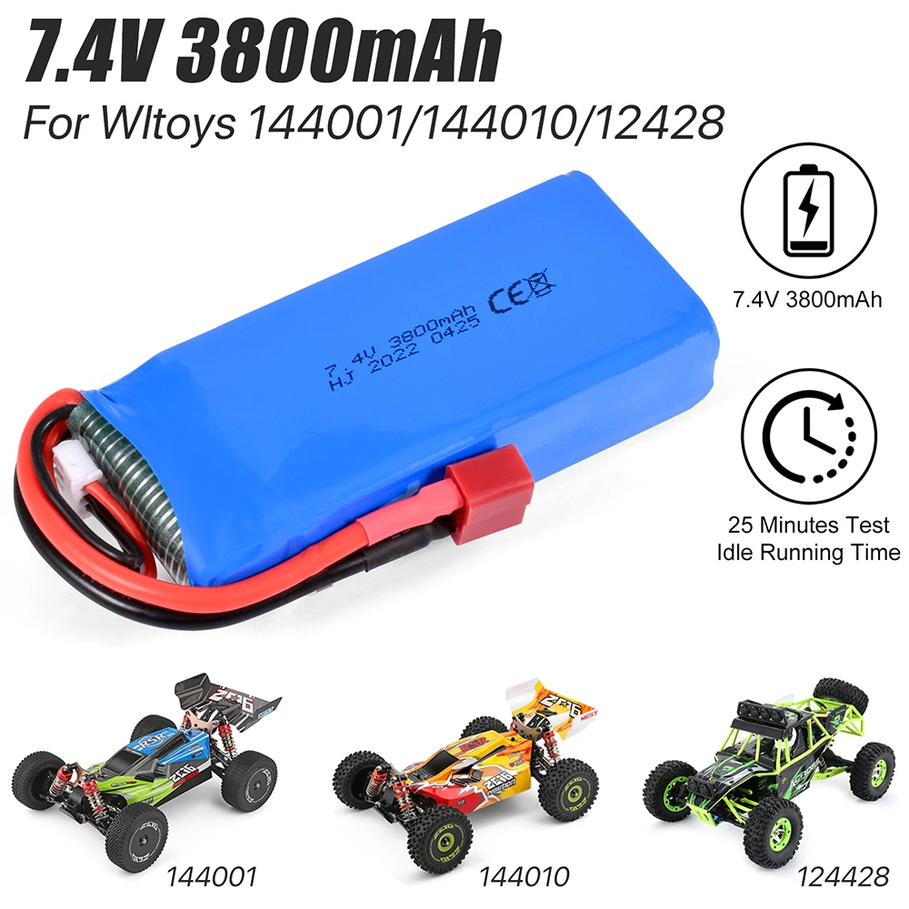 2S 7,4V 3800mAh LiPo-Akku für Wltoys 144001/144011/144010/12428/124019/124018/124016/124017/124010 RC Auto Akku-Upgrades Image