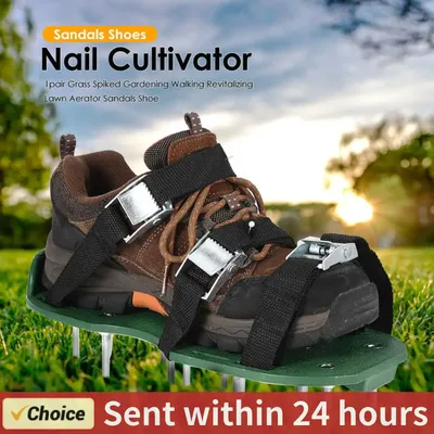 1 Pair Garden Yard Grass Cultivator Scarification Lawn Aerator Sandal Nail Shoes