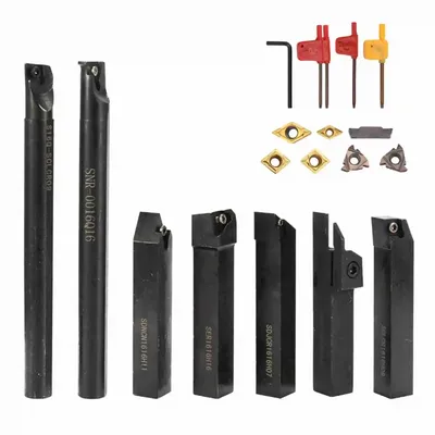 DIY Set Turning Tool Metal Steel Turning Tool Lathe Turning Tool 16mm Metal Lathe Cutting Turning Tool Carbide Insert Holder Set