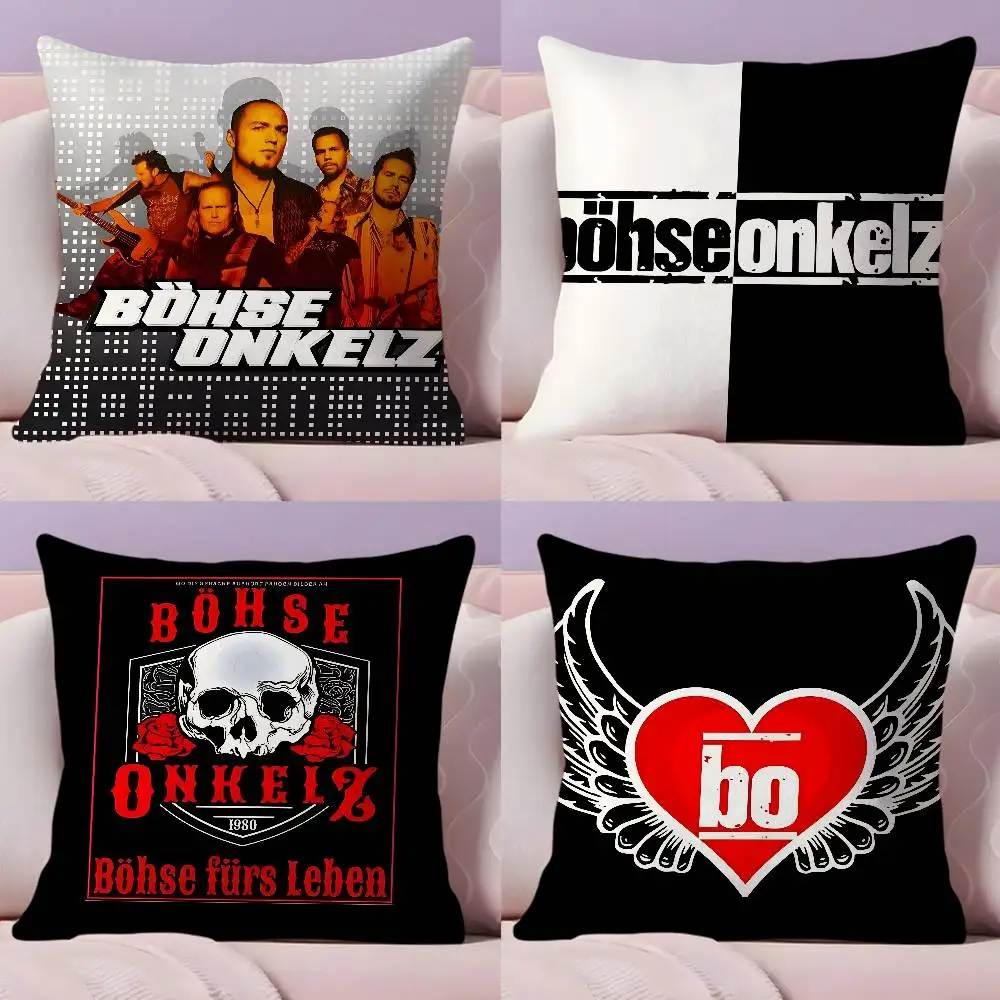 Band B-Bohse O-Onkelz Kissenbezug, ultraweicher, hautfreundlicher Stoff, wolkenartig, bequem und verdeckter Reißverschluss Image