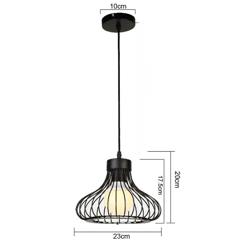 Moderne Retro Loft Pendelleuchte Moderne industrielle E27 Eisenrahmen Metallkugel Pendelleuchte für Schlafzimmer Küche Insel Hängelampe