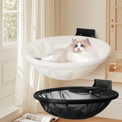 Stable Foldable Wall Mounted Cat Hammock Breathable Desk Cat Bed Cat Wall Shelves for Sleeping Playing Climbing & Lounging