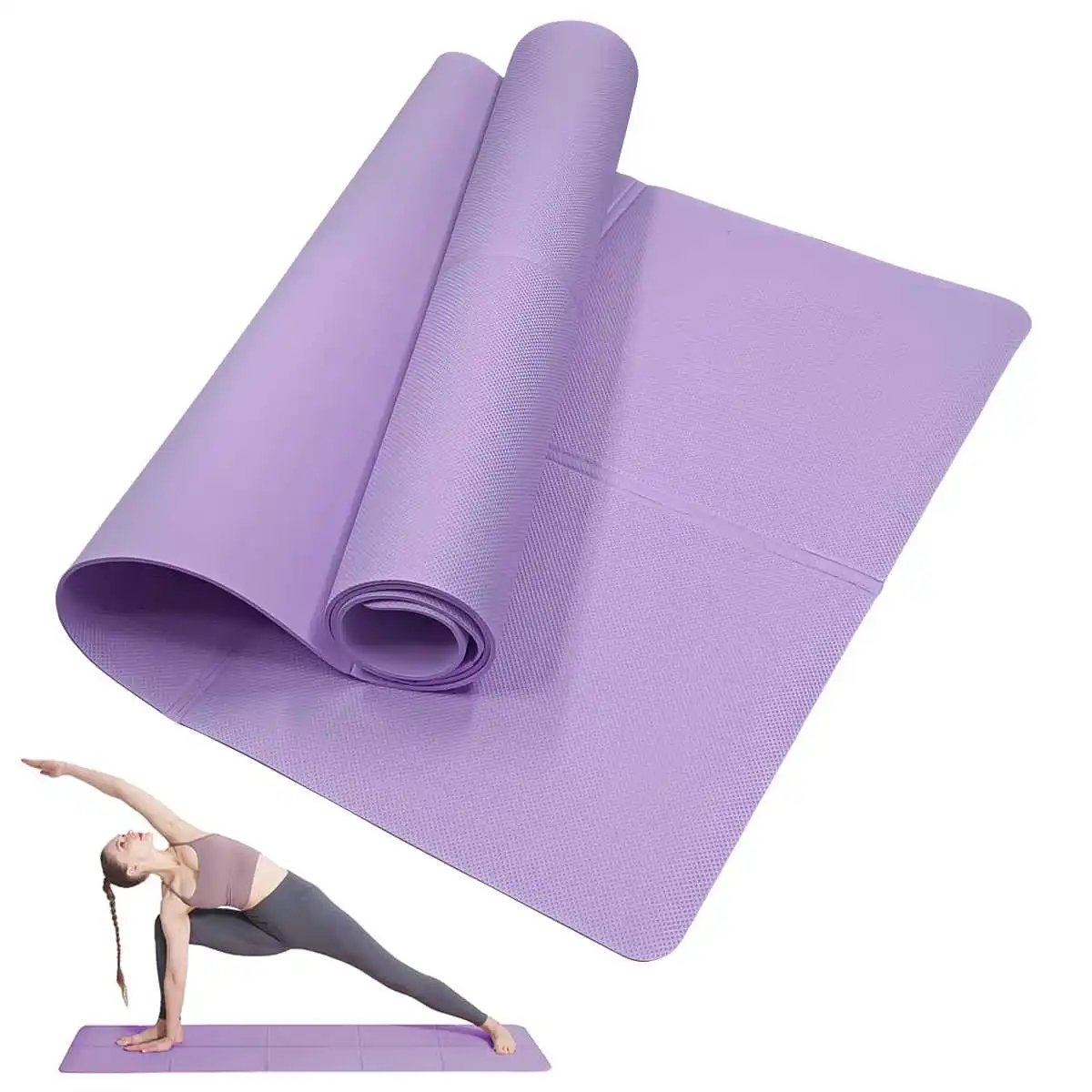Purple Foldable Yoga Mat Eco Friendly EVA Folding Travel Fitness Exercise Mat 3/4/6mm Thicknesses for Yoga Pilates Workouts