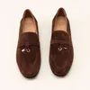 Damen-Schaffell-Loafer, Slider, bequeme und faule flache Schuhe, alter Geldstil, Retro-Herbst- und Winter-Leder-Damenschuhe