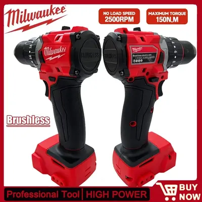 Milwaukee Small Electric Drill 150N.m brushless Cordless Impact Drill of Decoration Team Uses For 18V Battery Power Tool