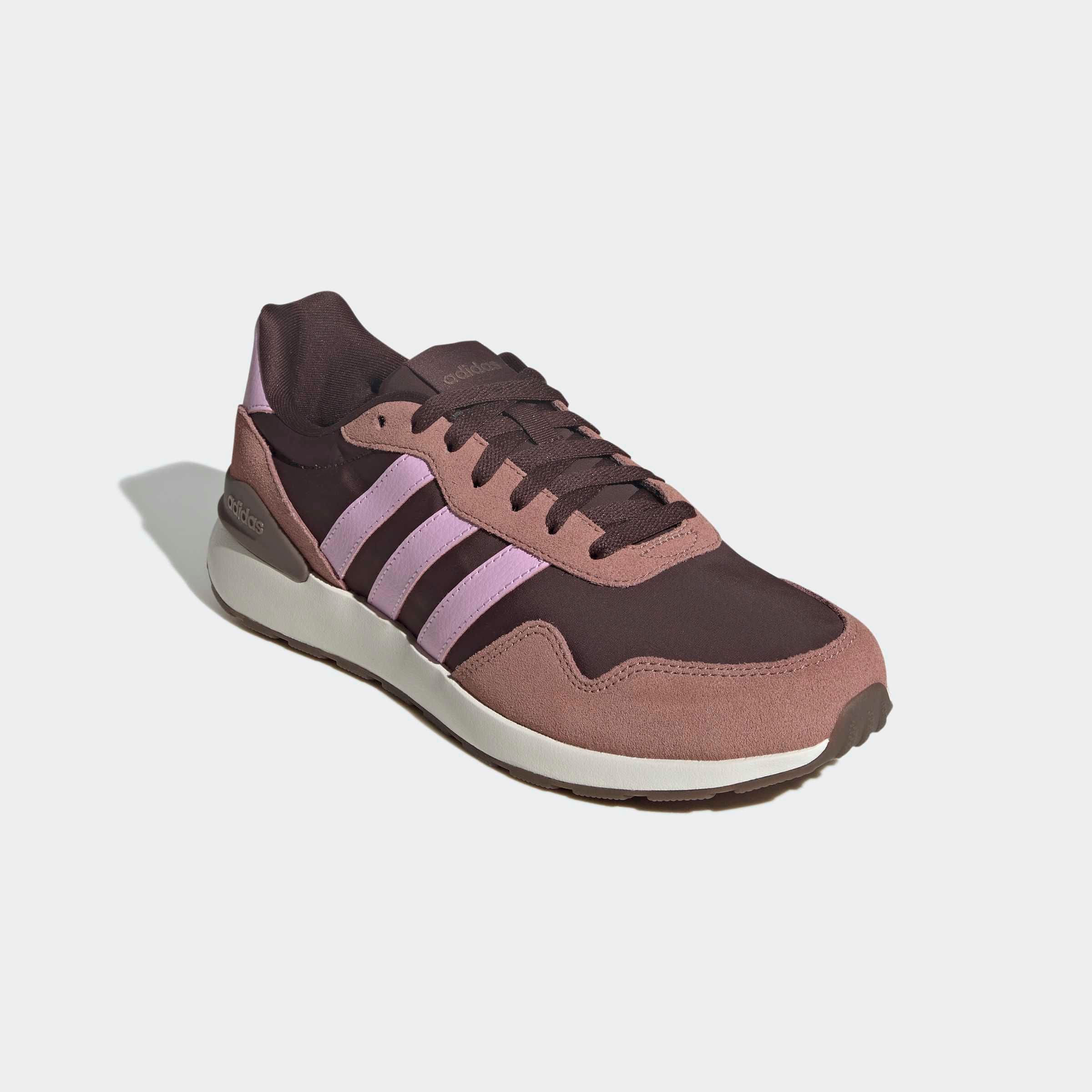 Sneaker ADIDAS SPORTSWEAR "RUN 60S 4.0", Gr. 38, braun (shadow braun, bliss lila, warm clay), Leder, Textil, Sportlich, Schuhe