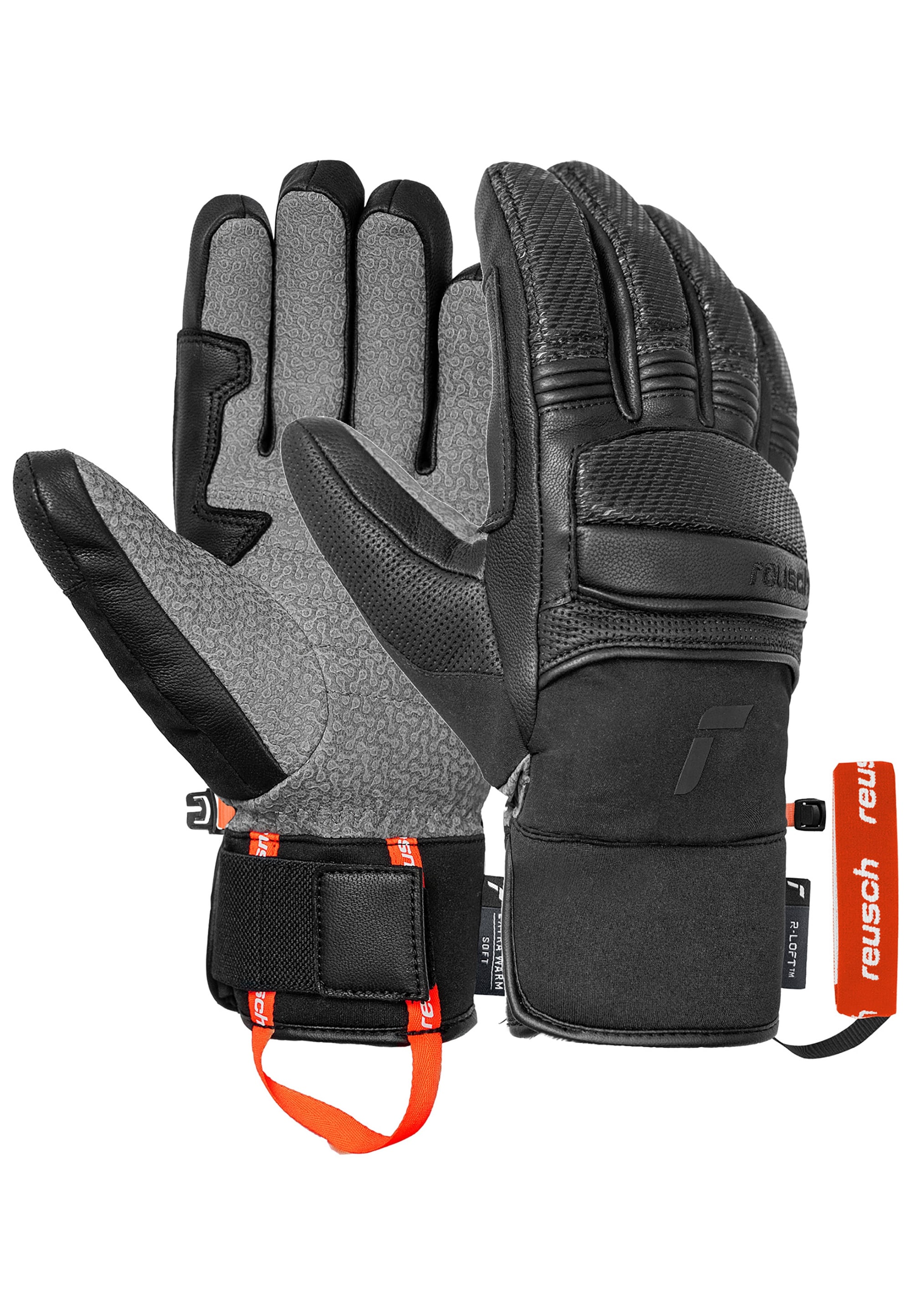 Skihandschuhe REUSCH "Alpine Master", Damen, Gr. 11, schwarz, 50% Ziegenleder, 45% Polyester, 5% Polyurethan, unifarben, Handschuhe, mit winddichter und atmungsaktiver Funktion Image