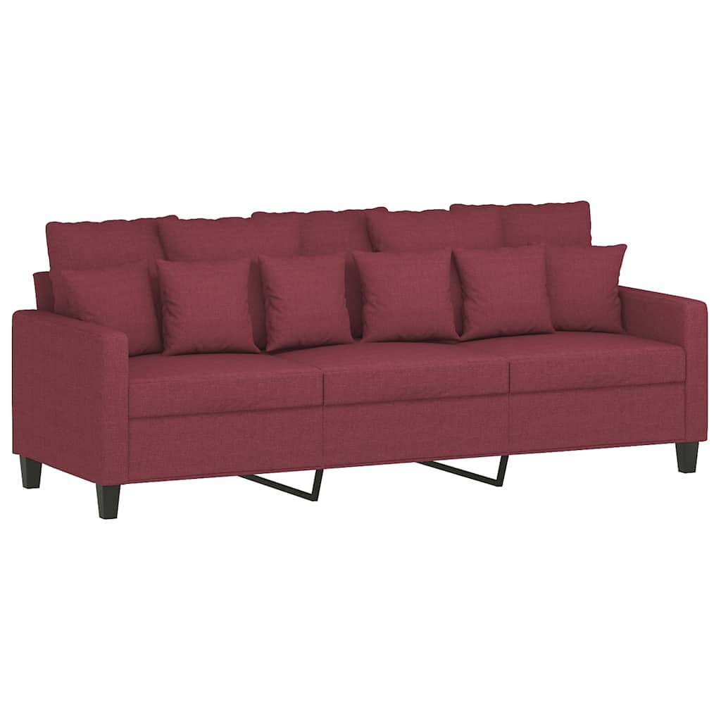vidaXL 3-Sitzer-Sofa Weinrot 180 cm Stoff Image