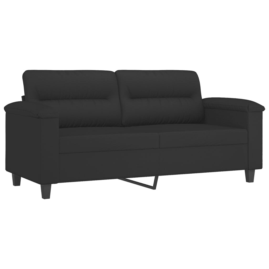 vidaXL 2-Sitzer-Sofa Schwarz 140 cm Mikrofasergewebe Image