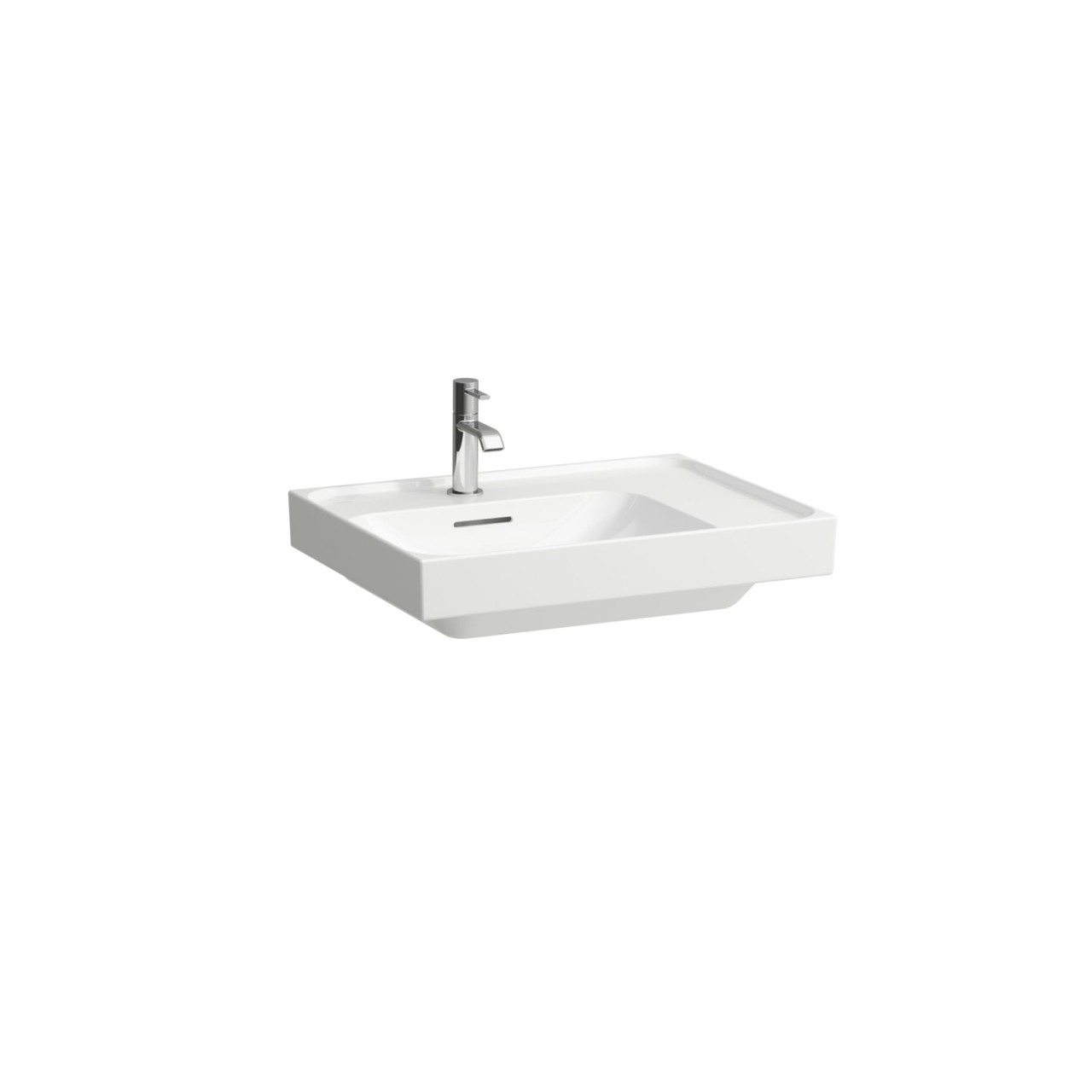 LAUFEN Aufsatz-Waschtisch MEDA 460x600x160 Ablage rechts 3 Hl. m.Ül. Weiß, H8181110001081 H8181110001081 Image