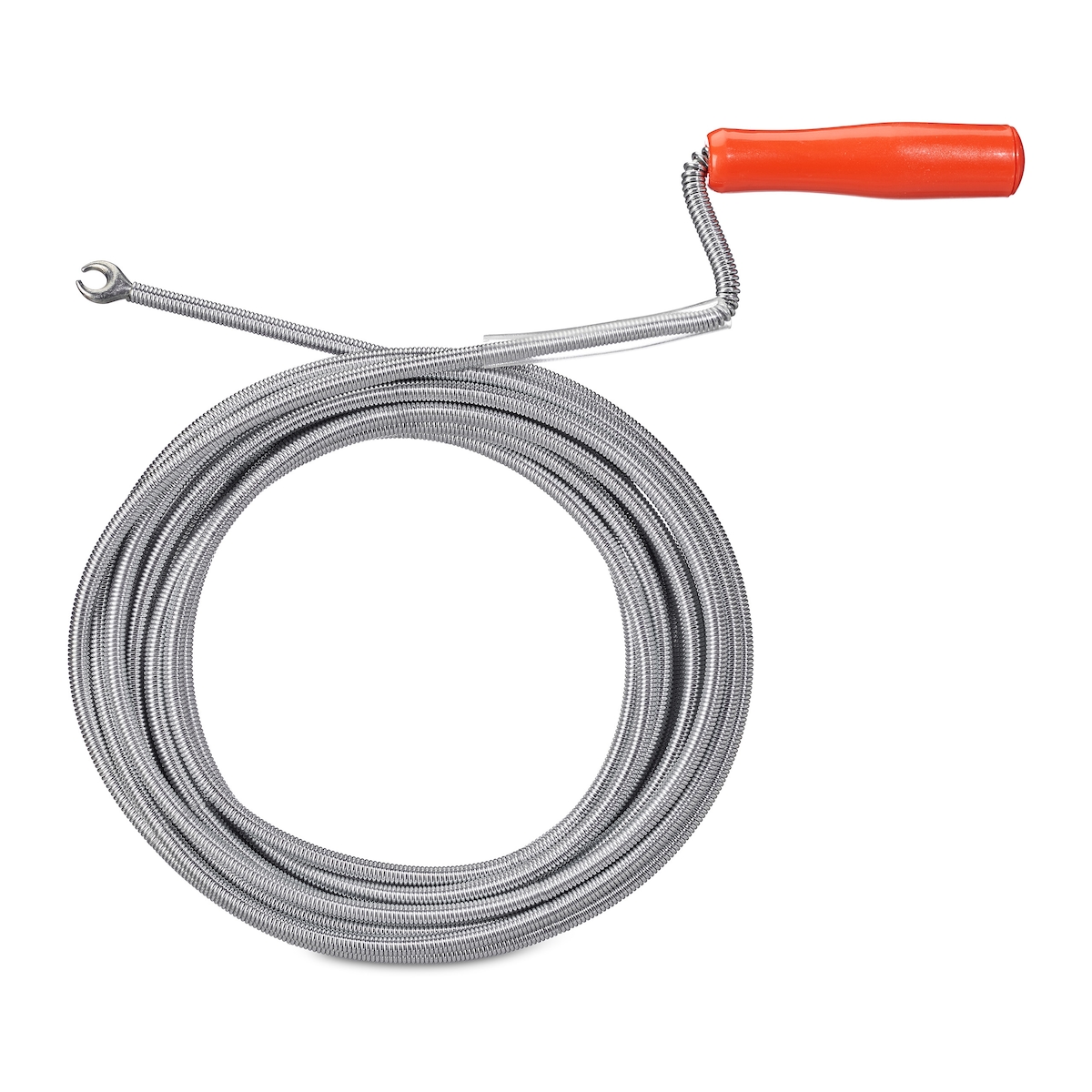 Relaxdays Rohrreinigungsspirale mit Kralle, mechanische Rohrreinigung, WC, Dusche, Waschbecken, Stahl, 9mm x 10m, silber Image