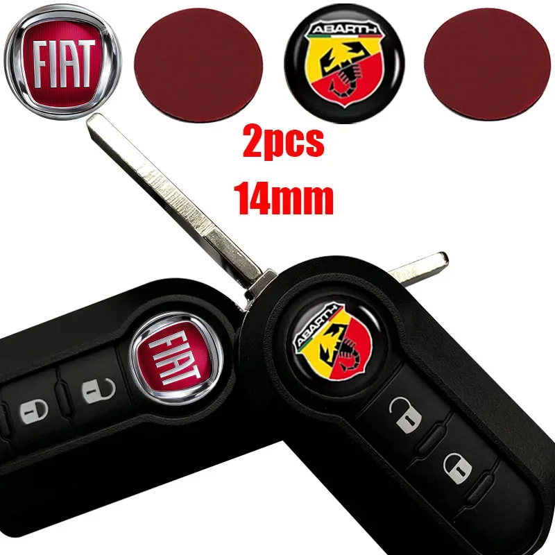 Autocollants pour clés à distance de voiture, Badge spécifique Fiat, pour FIAT 500 500L 500X Ducato Panda Grande Punto Tipo Abarth Pulse Strada 600
