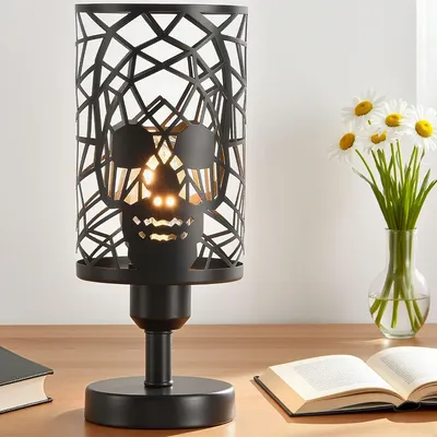 Skull floor lamp Rechargeable E26 Touch Control bedside lamp with USB C+A Ports Night lights Living Room Bar floor lamps