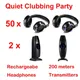 Cuffie Wireless Silent Disco competition System-Quiet Clubbing Party Bundle 50 cuffie a LED e trasmettitori a 3 canali