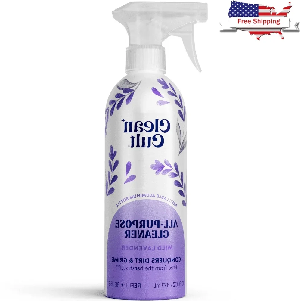 All Purpose Cleaner Refillable Aluminum Bottle Lavender Essential Oil Eco-Friendly Cleaner Fume Free Streak Free Household Use