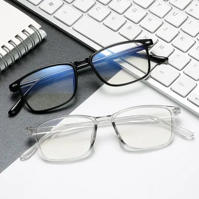 New Finished Myopia Glasses Ultralight Blue Film Myopia Lens Men and Women TR90 Non Deformable Frame Fashion Myopia Glasses Очки