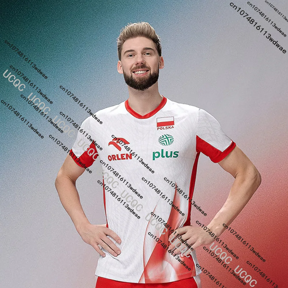 New High Performance Sports Polish Volleyball Casual T-shirt Men's Kids Clothes Quick Dry Poland Volleyball Train Sports Jersey