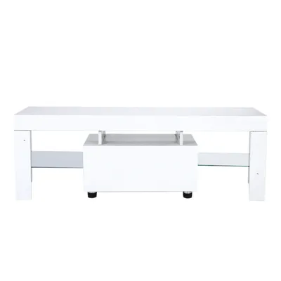 Modern TV Cabinet Unit Entertainment Stand with LED Strip Remote Control Home Decor Modern TV Cabinet