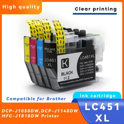 1-3 set LC451 LC451XL Compatible Ink Cartridge For Brother LC451 LC451XL DCP-J1050DW DCP-J1140DW DCP-J1700DW MFC-J1010DW Printer