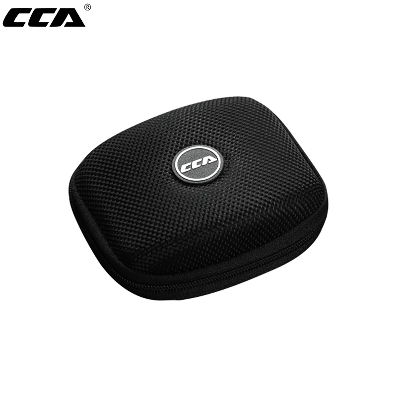 CCA Custodia per auricolari Custodia per auricolare Bluetooth Custodia quadrata per auricolare portatile a compressione Borsa con cerniera EVA con logo