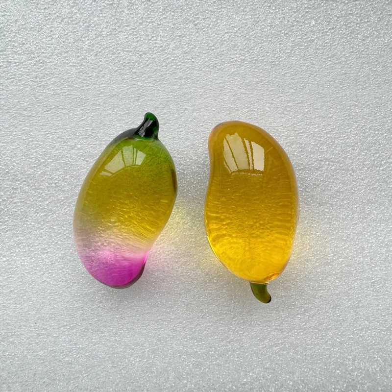 Crystal fruit Mango Paperweight with Diamond Natural Stone Glass Crafts Souvenir Home Decor Table Ornament Fruit Figurines Gift