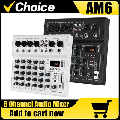Professioneller 6-Kanal-Audiomischer, DJ-Mixer mit USB-Schnittstelle für Karaoke, Bühnenaufführung, Konferenz, Karaoke. Heißer Verkauf