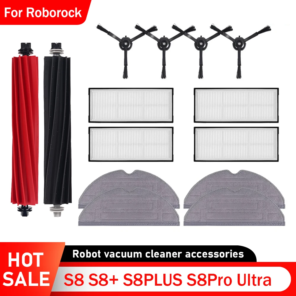 Staubsauger Zubehör Für Roborock S8 S8 + S8PLUS S8Pro Ultra Befestigung Wichtigsten Roller Pinsel Hepa-Filter Mopp Tücher seite Bürste Image
