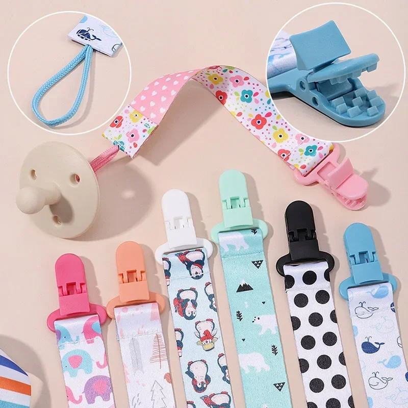 4-teiliges Set Baby-Schnullerclip aus Segeltuch für Neugeborene, Baumwolle, bunte Schnullerkette, unverzichtbar für Kinder, Weihnachtsgeschenk Image
