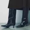 High Heels frauen Hohe Stiefel Sexy Spitz Mode Schuhe 2025, Winter Walking Chelsea Stiefel Neue Trend Gothic Lange mujer Botas