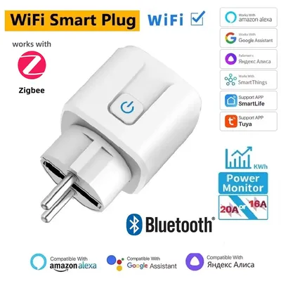 Tuya Smart EU Steckdose WiFi/ZigBee 3,0 16A/20A EU Stecker Outlet APP Sprachsteuerung Timer Power Monitor google Home Alexa Smart Leben