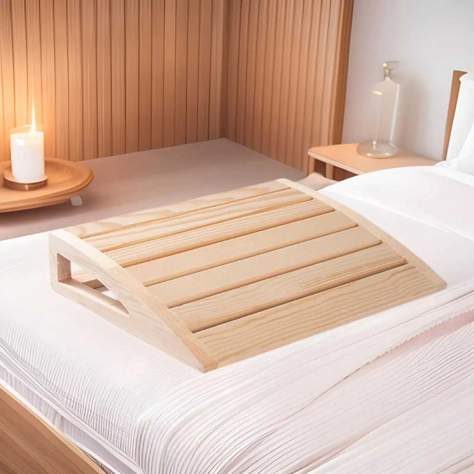 Hölzerne Sauna-Kopfstütze, professionell, modern, ergonomisch, zum Entspannen, Nackenkissen, Holz-Nackenkissen, Rückenlehne für Saunaraum Image