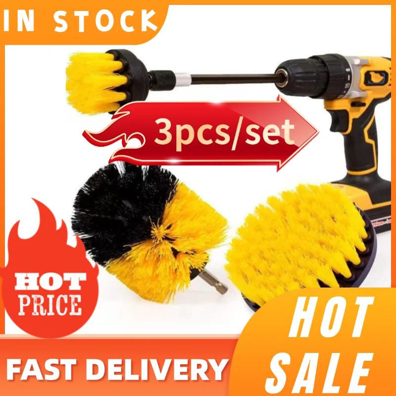 3 teile/satz Elektrische Wäscher Pinsel Bohrer Verlängerung Stange Allzweck Reiniger Auto Detaillierung Pinsel Werkzeug Felge Pinsel Set Auto Reinigung Neue Image