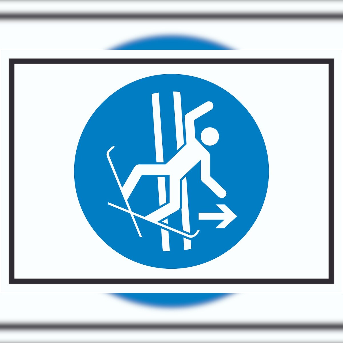 HB-Druck Bei Sturz sofort die Schleppspur verlassen Symbol Schild A3 Rückseite selbstklebend Image