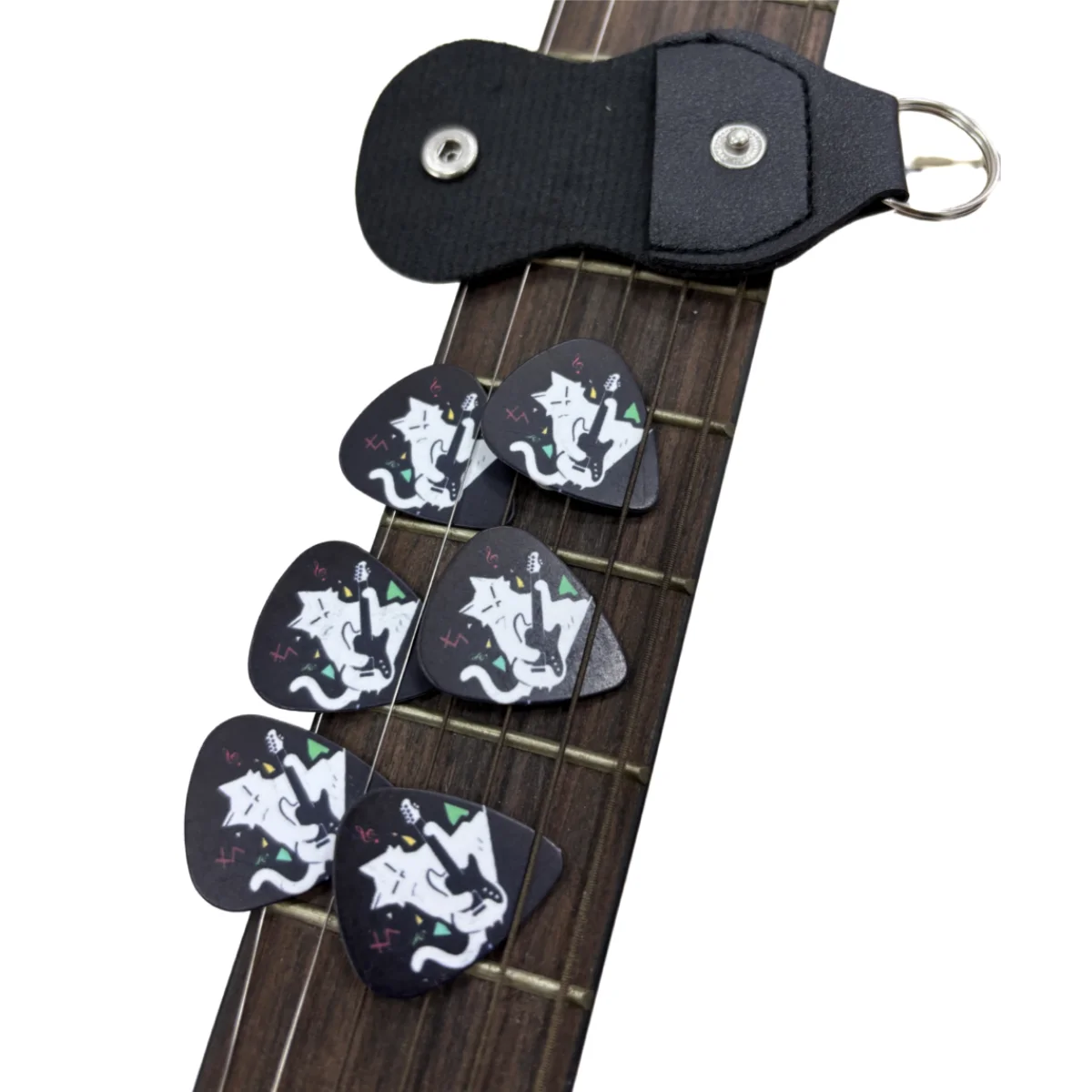 Miwayer 6 Stück Original Sound Gitarrenplektren, doppelseitig bedruckt, Dicke 0,46/0,71/1,00 mm, für Musikliebhaber, Gitarrenzubehör Image