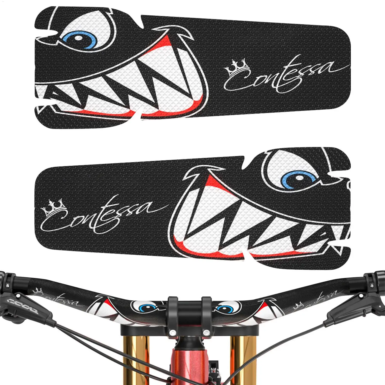 Fahrrad Lenker Aufkleber 3D PVC Rennrad Lenker Band Kratzfest Shark print Mountainbike Lenker Schutz Aufkleber Image