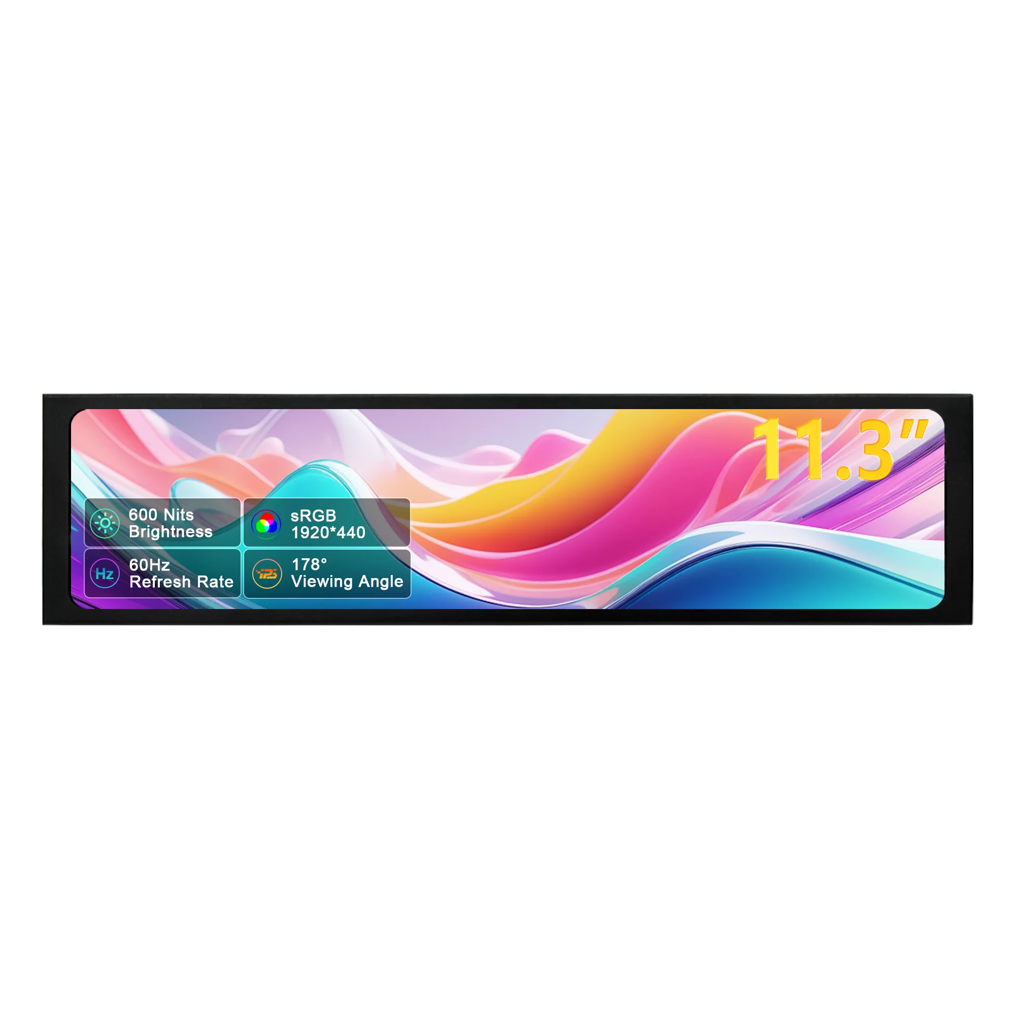 Wisecoco 11,3 Zoll 1920*440 tragbarer Monitor FHD IPS Stretched Bar Langes Mini-Display für PC-Gehäuse Aida64 (Keine AMD iGPU-Unterstützung) Image