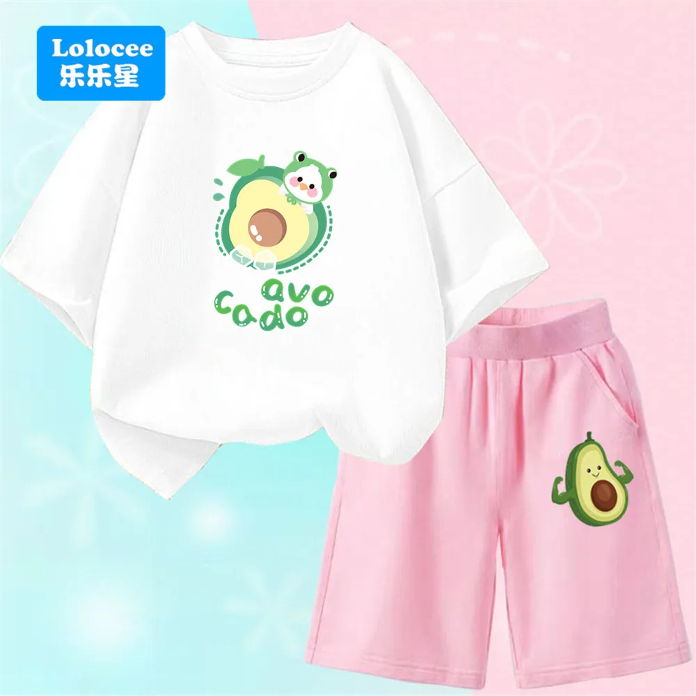 Sommer Baby Mädchen Kleidung Set Kind Nette Avocado Gedruckt T-Shirt Und Shorts 2 stücke Anzug Kinder Kurzarm Top Bottom Outfits NYG1 Image